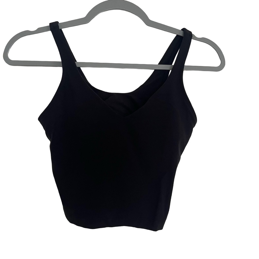 Lululemon Align Tank Top Women Size 4 Black Cropped Nulu V-Neck Yoga Tank Gym